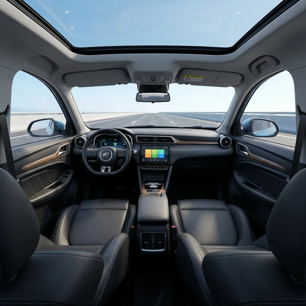 MG Windsor EV Aero-Lounge interior — luxury hotel guest shuttle Pune Mumbai